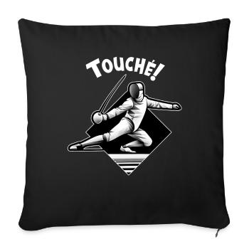 Masque Fencer Sport Design Sur Jeu Sur L’escrime De Combat - Housse de coussin décorative 45 x 45 cm - noir - Devant
