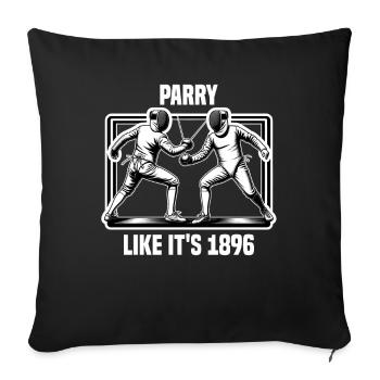 Masque Fencer Sport Design Sur Jeu Sur L’escrime De Combat - Housse de coussin décorative 45 x 45 cm - noir - Devant
