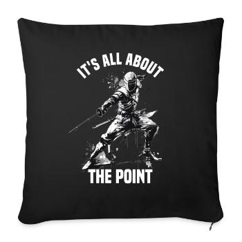 Masque Fencer Sport Design Sur Jeu Sur L’escrime De Combat - Housse de coussin décorative 45 x 45 cm - noir - Devant