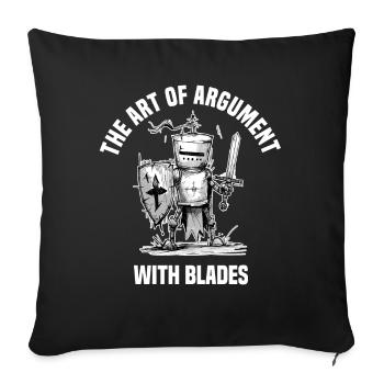 Masque Fencer Sport Design Sur Jeu Sur L’escrime De Combat - Housse de coussin décorative 45 x 45 cm - noir - Devant
