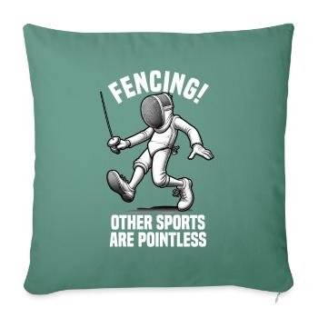Fencer Sport Design Mask On Game On Combat Fencing - Sofa pillowcase 17,3'' x 17,3'' (45 x 45 cm) - cypress green - Front