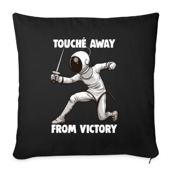 Masque Fencer Sport Design Sur Jeu Sur L’escrime De Combat - Housse de coussin décorative 45 x 45 cm - noir - Devant