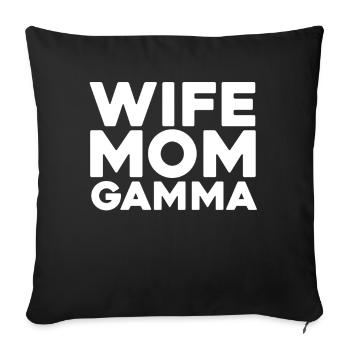 Sorority Soroitas Gamma Mama - Sofa pillowcase 17,3'' x 17,3'' (45 x 45 cm) - black - Front