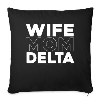 Sorority Soroitas Delta Mama - Sofa pillowcase 17,3'' x 17,3'' (45 x 45 cm) - black - Front