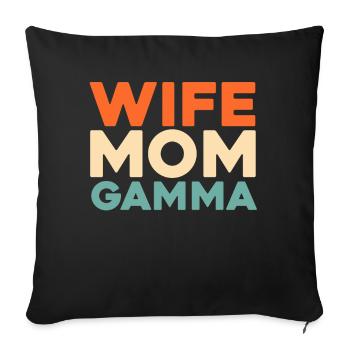 Sorority Soroitas Gamma Mama - Sofa pillowcase 17,3'' x 17,3'' (45 x 45 cm) - black - Front