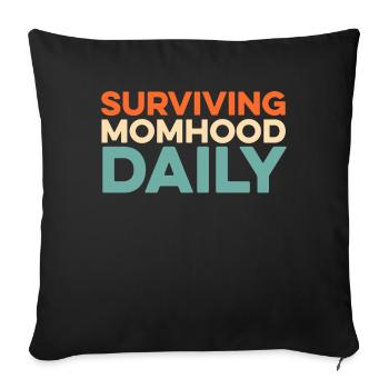 Maman Maman - Housse de coussin décorative 45 x 45 cm - noir - Devant