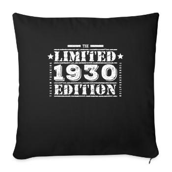 Anniversaire de l’édition limitée des années 1930 - Housse de coussin décorative 45 x 45 cm - noir - Devant
