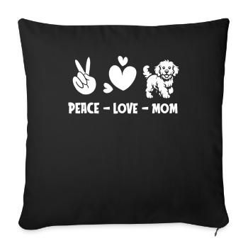 Golden Doodle Peace Love Dog Mom - Sofa pillowcase 17,3'' x 17,3'' (45 x 45 cm) - black - Front