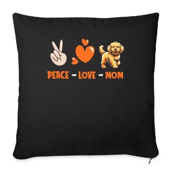 Golden Doodle Peace Love Dog Mom - Sofa pillowcase 17,3'' x 17,3'' (45 x 45 cm) - black - Front
