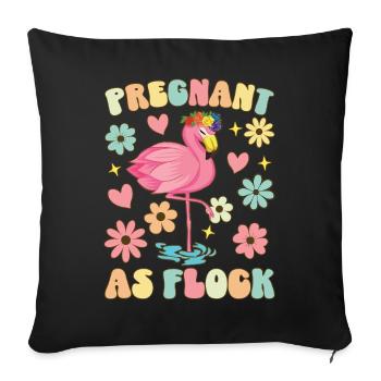 Pregnant as Crush Groovy Flamingo Pregnant - Sofa pillowcase 17,3'' x 17,3'' (45 x 45 cm) - black - Front