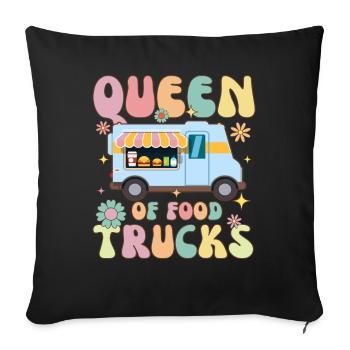 Reine des Food Trucks Groovy Foodie - Housse de coussin décorative 45 x 45 cm - noir - Devant