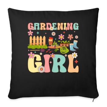Gardening Girl Groovy Gardener Woman Plants - Sofa pillowcase 17,3'' x 17,3'' (45 x 45 cm) - black - Front