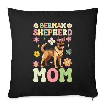 Maman Berger Allemand Groovy Chien Maman - Housse de coussin décorative 45 x 45 cm - noir - Devant