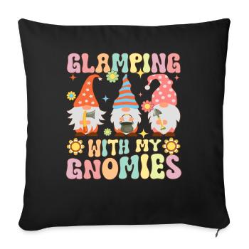 Glamping mit meinen Gnomies Groovy Glamper Gnome Z - Sofakissenbezug 45 x 45 cm - Schwarz - Vorne