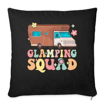Glamping Squad Elegant Cheeky Groovy Rv Glamping Gl - Sofa pillowcase 17,3'' x 17,3'' (45 x 45 cm) - black - Front