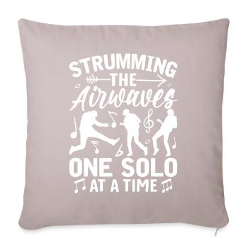 Air Guitar Air Guitariste Regardant Les Vagues De L’air - Housse de coussin décorative 45 x 45 cm - taupe clair - Devant