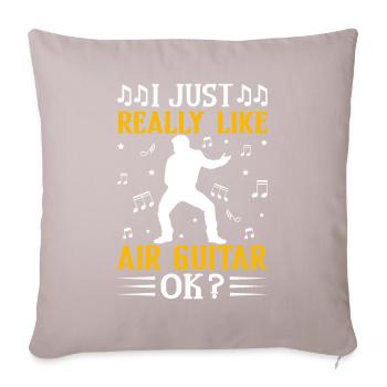 J’aime vraiment l’air guitar, d’accord ? Drôle L - Housse de coussin décorative 45 x 45 cm - taupe clair - Devant