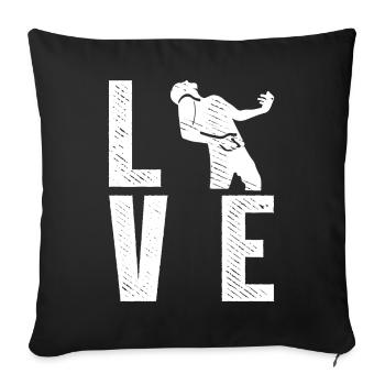LOVE Air Guitar Air Guitarist - Sofa pillowcase 17,3'' x 17,3'' (45 x 45 cm) - black - Front