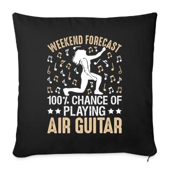 100% Chance to Play Air Guitar Funny Air Guitar - Sofa pillowcase 17,3'' x 17,3'' (45 x 45 cm) - black - Front