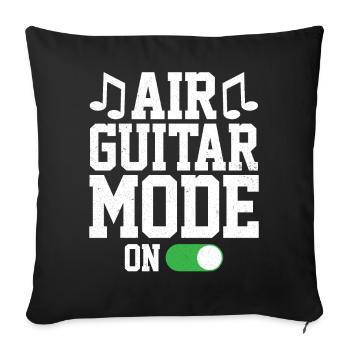 Air Guitar Mode on Funny Air Guitarist - Sofa pillowcase 17,3'' x 17,3'' (45 x 45 cm) - black - Front