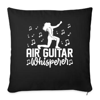 Air Guitar Whisperer Funny Air Guitarist - Sofa pillowcase 17,3'' x 17,3'' (45 x 45 cm) - black - Front