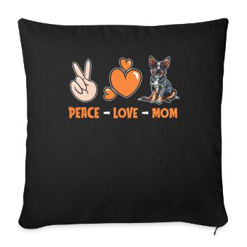 Australien Bovins Chien Paix Amour Chien Maman - Housse de coussin décorative 45 x 45 cm - noir - Devant