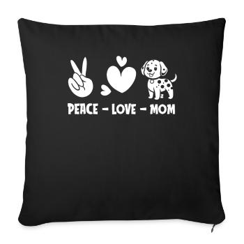 Dalmatien Paix Amour Chien Maman - Housse de coussin décorative 45 x 45 cm - noir - Devant