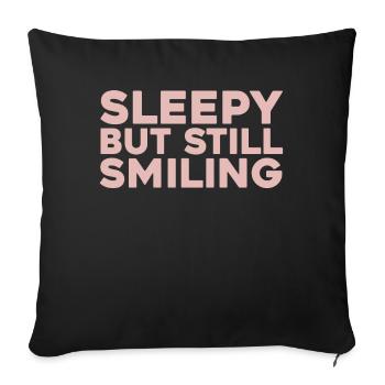 Maman Maman Maman Lune heureuse Maman - Housse de coussin décorative 45 x 45 cm - noir - Devant