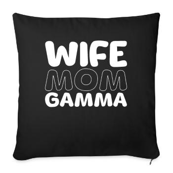 Sorority Soroitas Gamma Mama - Sofa pillowcase 17,3'' x 17,3'' (45 x 45 cm) - black - Front