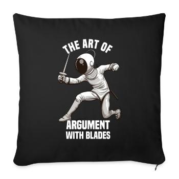 Masque Fencer Sport Design Sur Jeu Sur L’escrime De Combat - Housse de coussin décorative 45 x 45 cm - noir - Devant