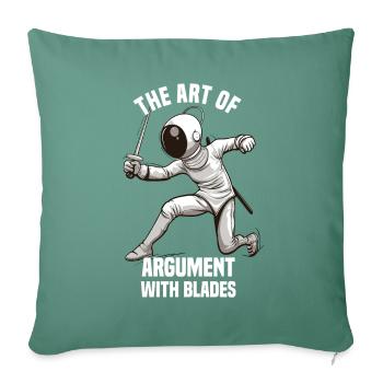 Fencer Sport Design Mask On Game On Combat Fencing - Sofa pillowcase 17,3'' x 17,3'' (45 x 45 cm) - cypress green - Front