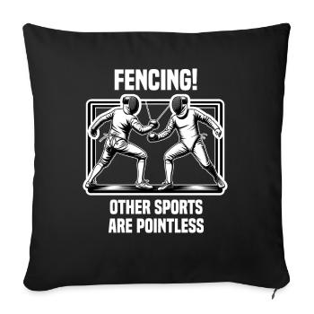 Masque Fencer Sport Design Sur Jeu Sur L’escrime De Combat - Housse de coussin décorative 45 x 45 cm - noir - Devant