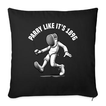 Masque Fencer Sport Design Sur Jeu Sur L’escrime De Combat - Housse de coussin décorative 45 x 45 cm - noir - Devant