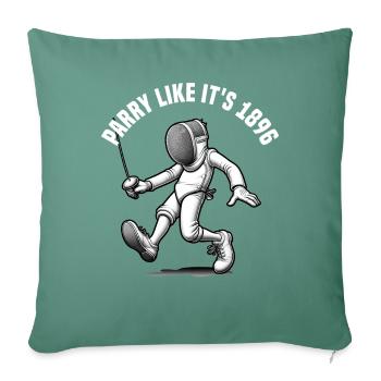 Fencer Sport Design Mask On Game On Combat Fencing - Sofa pillowcase 17,3'' x 17,3'' (45 x 45 cm) - cypress green - Front