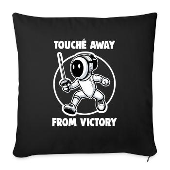 Masque Fencer Sport Design Sur Jeu Sur L’escrime De Combat - Housse de coussin décorative 45 x 45 cm - noir - Devant