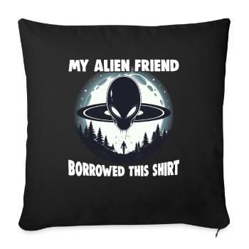 SciFi and Extraterrestrial Aliens and UFO Fan - Sofa pillowcase 17,3'' x 17,3'' (45 x 45 cm) - black - Front