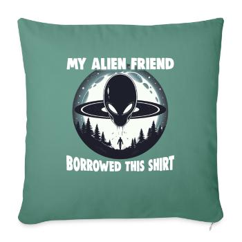 SciFi et extraterrestres extraterrestres et fan d’ovnis - Housse de coussin décorative 45 x 45 cm - vert sapin - Devant