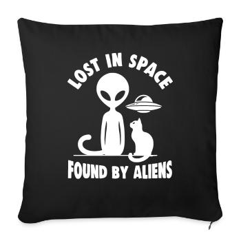 SciFi et extraterrestres extraterrestres et fan d’ovnis - Housse de coussin décorative 45 x 45 cm - noir - Devant