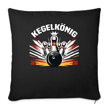 Bowling King Skittles Bowling Club Design for Bowling - Sofa pillowcase 17,3'' x 17,3'' (45 x 45 cm) - black - Front