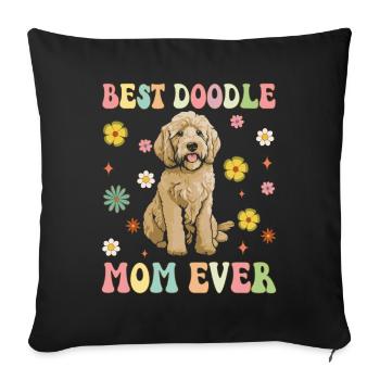 Beste Doodle-Mama aller Zeiten Groovy Golden Doodl - Sofakissenbezug 45 x 45 cm - Schwarz - Vorne