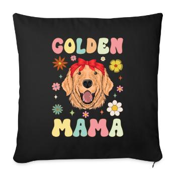 Golden Mom Groovy Golden Doodle Mom Dog Mom - Sofa pillowcase 17,3'' x 17,3'' (45 x 45 cm) - black - Front