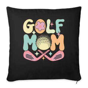 Golf Mom Groovy Golfer Golfer Golfer Golf Game - Sofa pillowcase 17,3'' x 17,3'' (45 x 45 cm) - black - Front