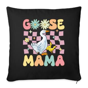 Goose Mom Groovy Goose Duck - Housse de coussin décorative 45 x 45 cm - noir - Devant