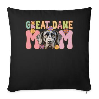 Great Dane Mom Groovy Dog Lover Dog Mom - Sofa pillowcase 17,3'' x 17,3'' (45 x 45 cm) - black - Front