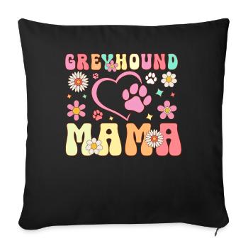 Greyhound Mom Groovy Dog Lover Dog Mom - Sofa pillowcase 17,3'' x 17,3'' (45 x 45 cm) - black - Front