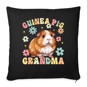 Cochon d’Inde Granny Groovy Cochon d’Inde - Housse de coussin décorative 45 x 45 cm - noir - Devant