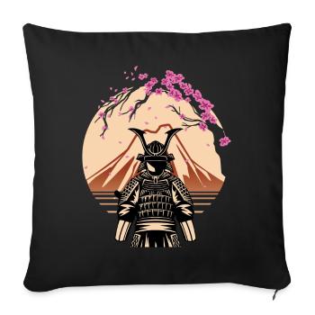 Samouraï Fuji Japon Combattant Japonais - Housse de coussin décorative 45 x 45 cm - noir - Devant