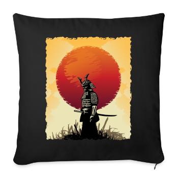 Samouraï Japon Combattant Art japonais - Housse de coussin décorative 45 x 45 cm - noir - Devant