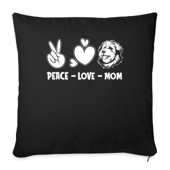 Old English Shepherd Bobtail - Sofa pillowcase 17,3'' x 17,3'' (45 x 45 cm) - black - Front