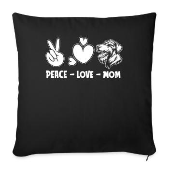 Irish Wolfhound Peace Love Dog Maman - Housse de coussin décorative 45 x 45 cm - noir - Devant
